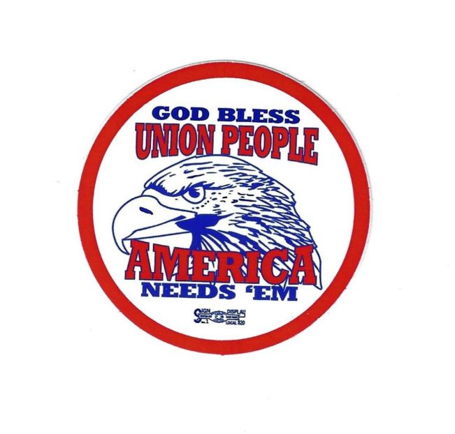 God Bless Union People Hard Hat Sticker #GB1