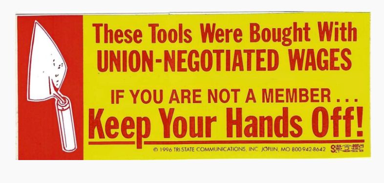 Keep Your Hands Off! w/Trowel Toolbox Decal, BAC Bricklayers #H-14