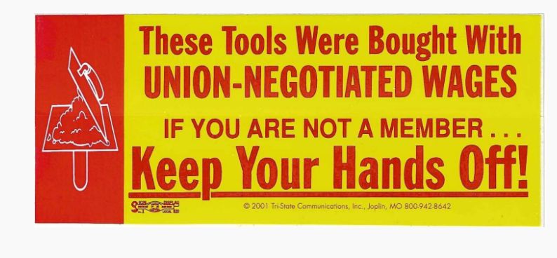 Keep Your Hands Off!! Toolbox Decal For Drywall Finishers IUPAT #T-HO1