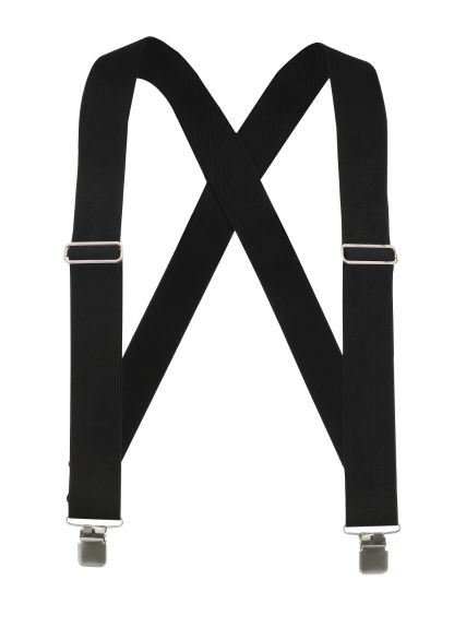 Welch 2&quot; X-Back Gator Clip Suspenders, Color: 46&quot; Black