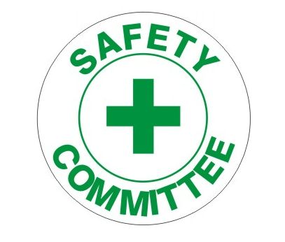 Safety Committee with Cross Hard Hat Marker #HM-5
