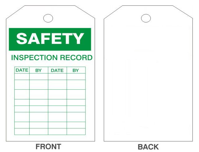 Safety Inspection Record Tag