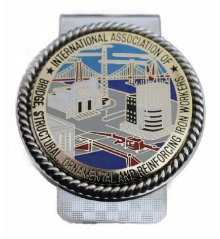 Union Ironworkers Int Logo in Color Money Clip #BW-MC-IWC