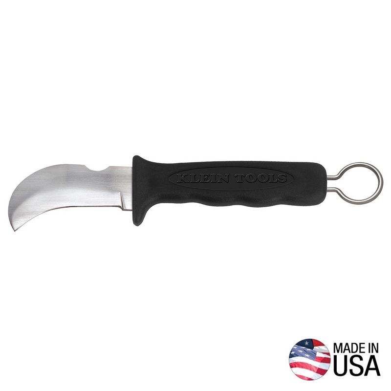 Klein 1570-3 Cable/Linemans Skinning Knife Hook Blade, Notch &amp; Ring