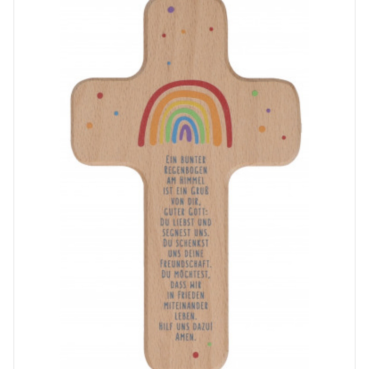 Holzkreuz Ein bunter Regenbogen