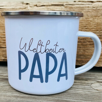 Emaille Tasse WELTBESTER PAPA