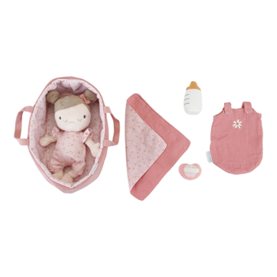 Puppenset Rosa im Babykörbchen | Little Dutch