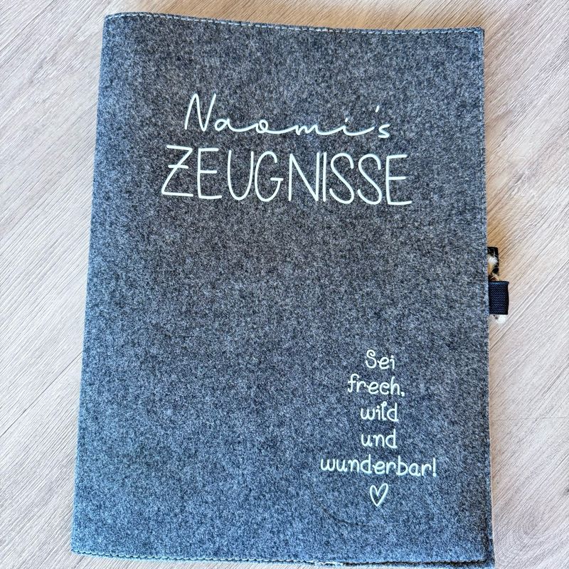 Zeugnismappe aus Filz