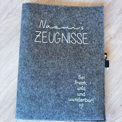 Zeugnismappe aus Filz