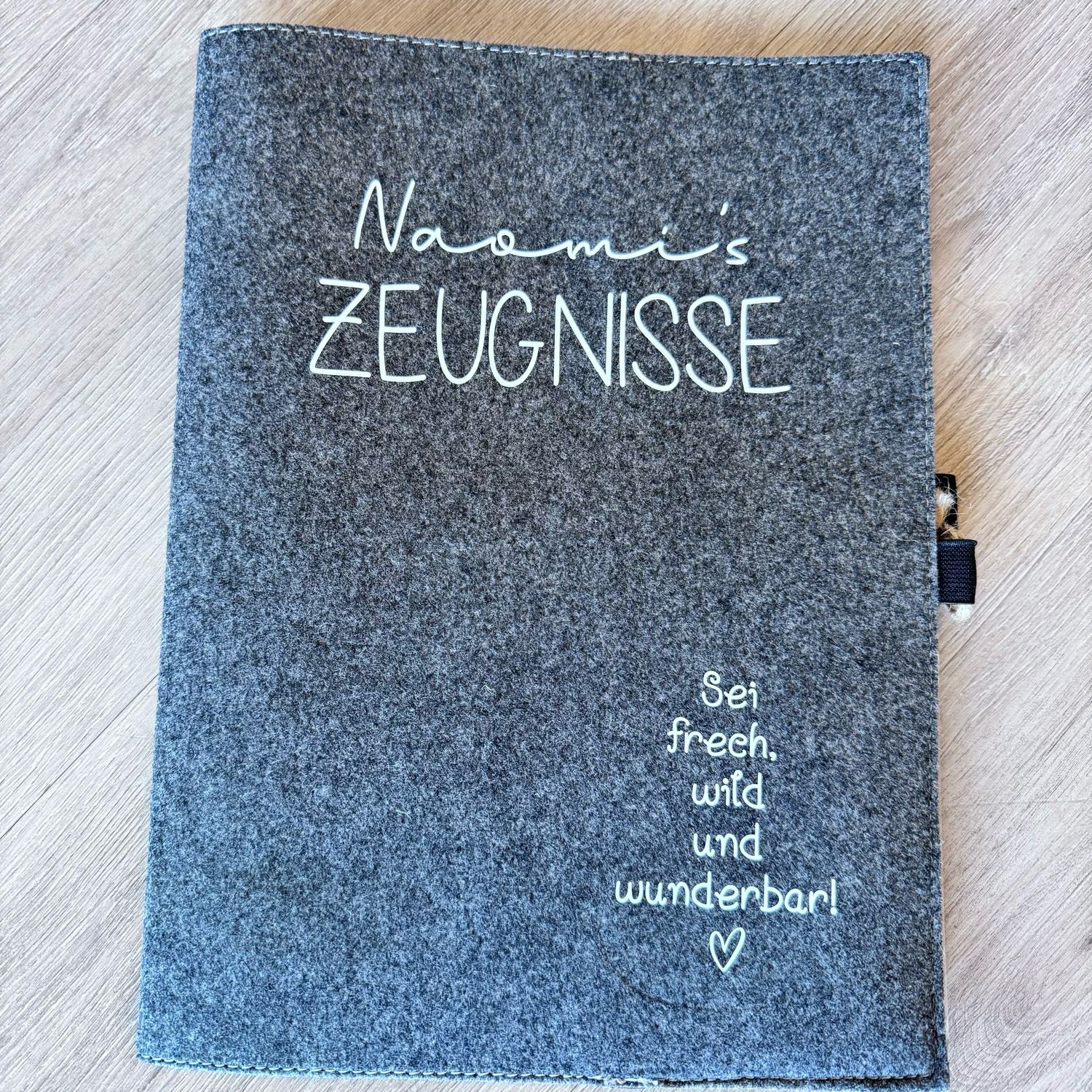 Zeugnismappe aus Filz