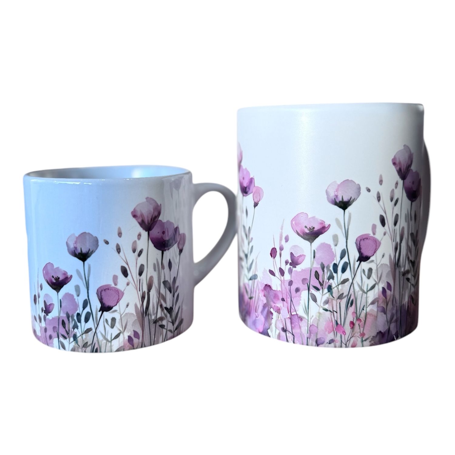 Keramik Tasse Mohnblumen/Lila