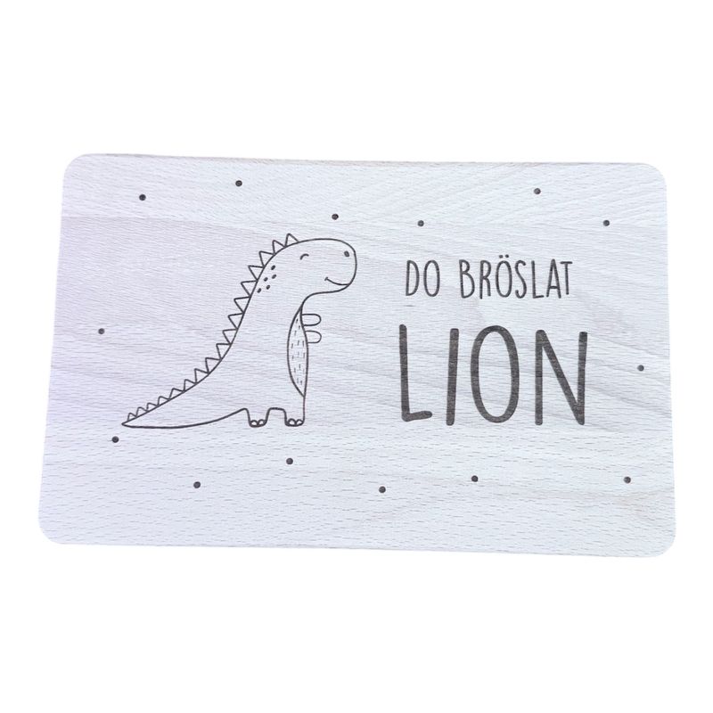 Jausebrett &quot;Do Bröslat...&quot; Dino | Herzstücke