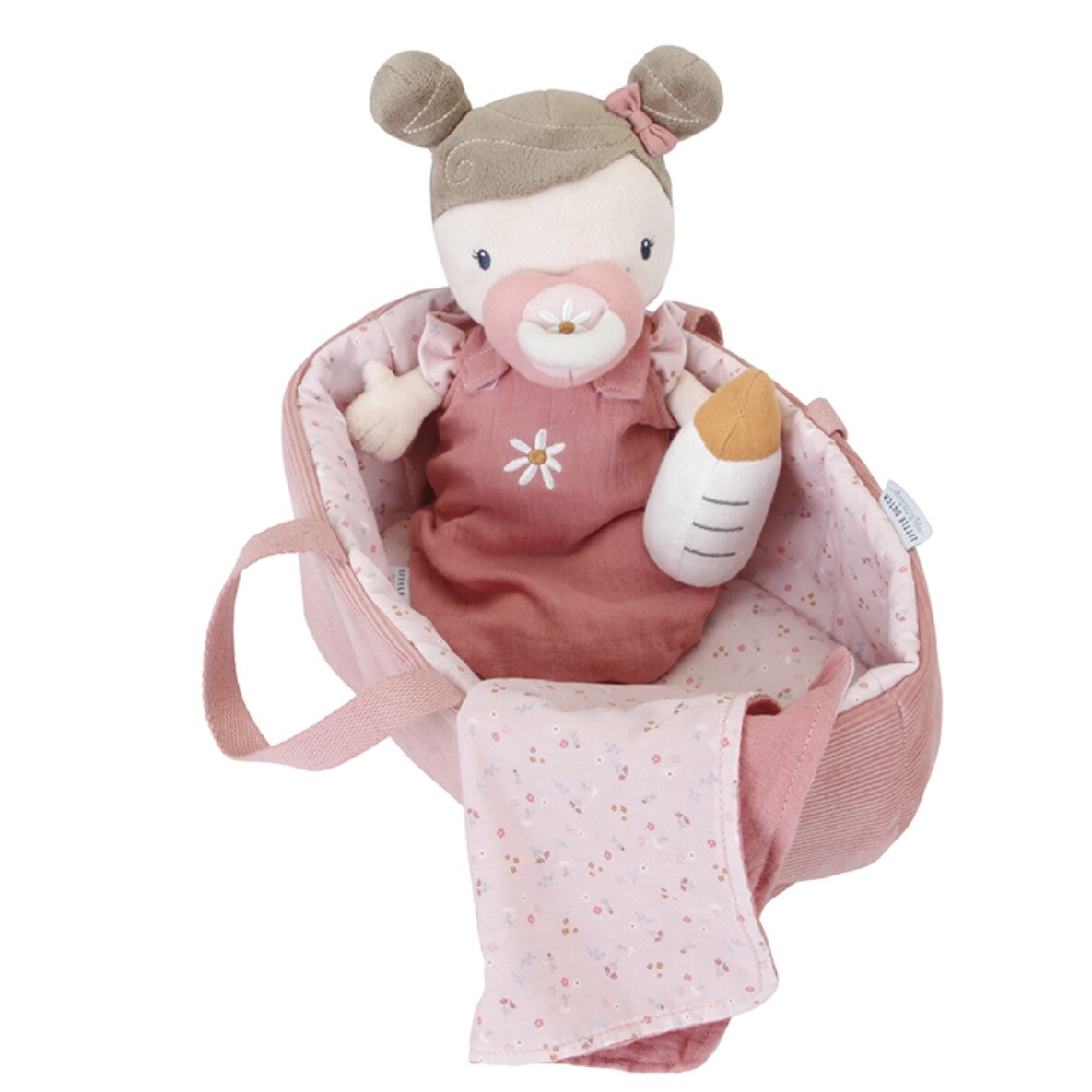 Puppenset Rosa im Babykörbchen | Little Dutch
