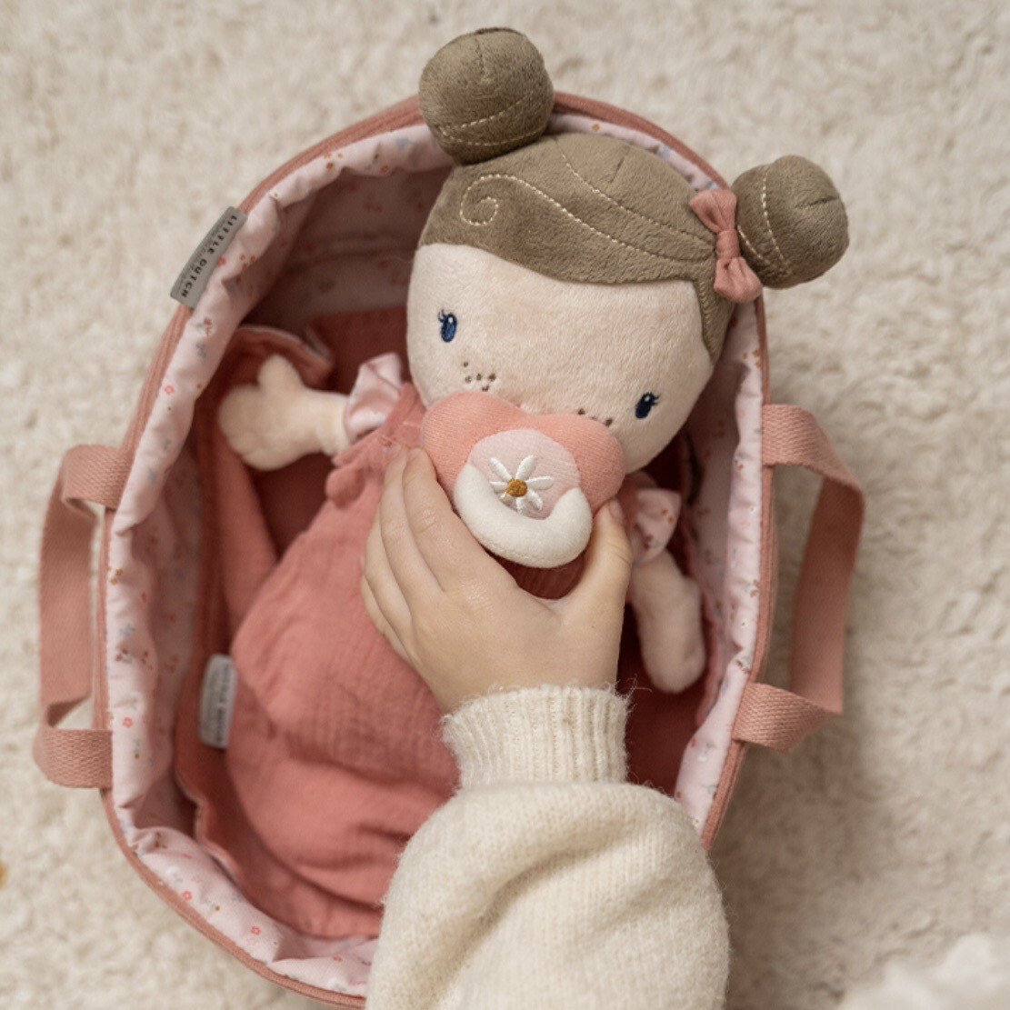 Puppenset Rosa im Babykörbchen | Little Dutch