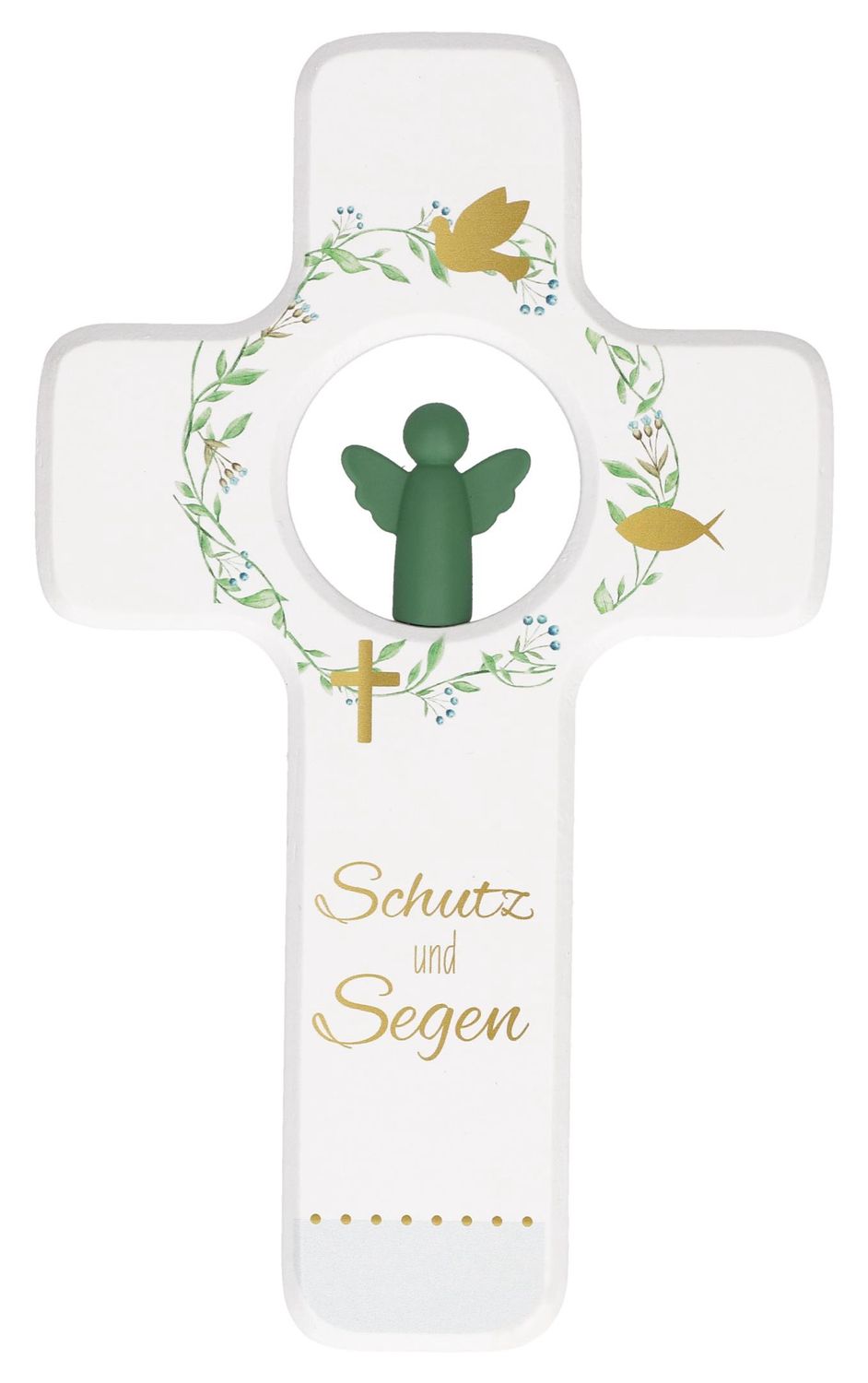 Holzkreuz/Schutzengel Grün