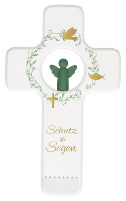 Holzkreuz/Schutzengel Grün