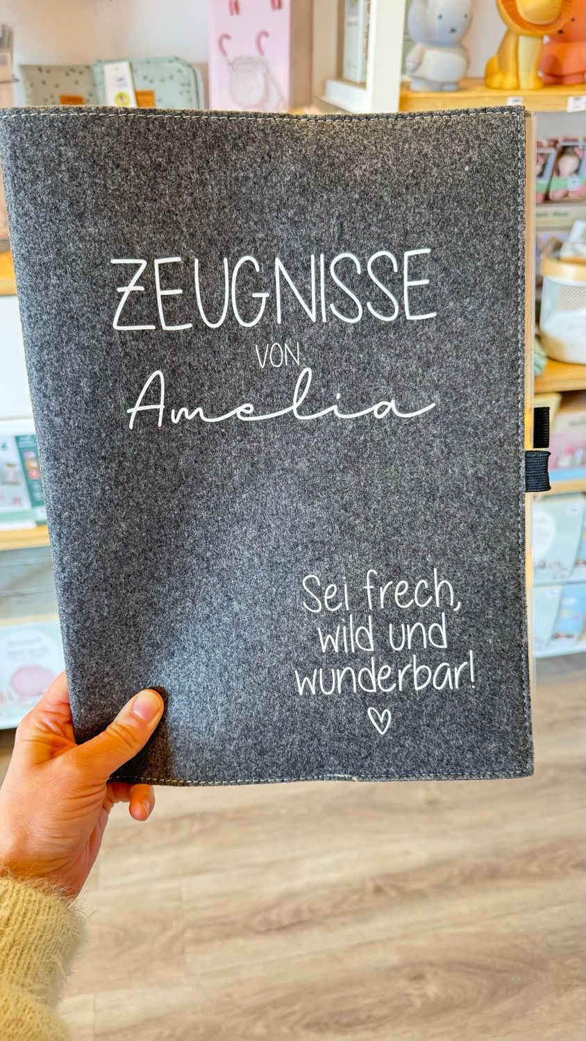 Zeugnismappe aus Filz