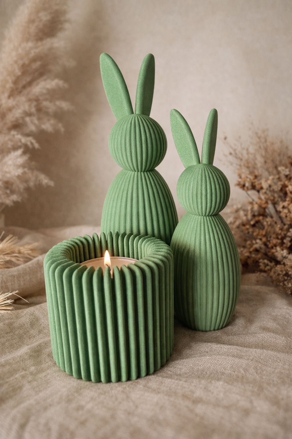 Hase gr. + Hase kl. + Teelichthalter