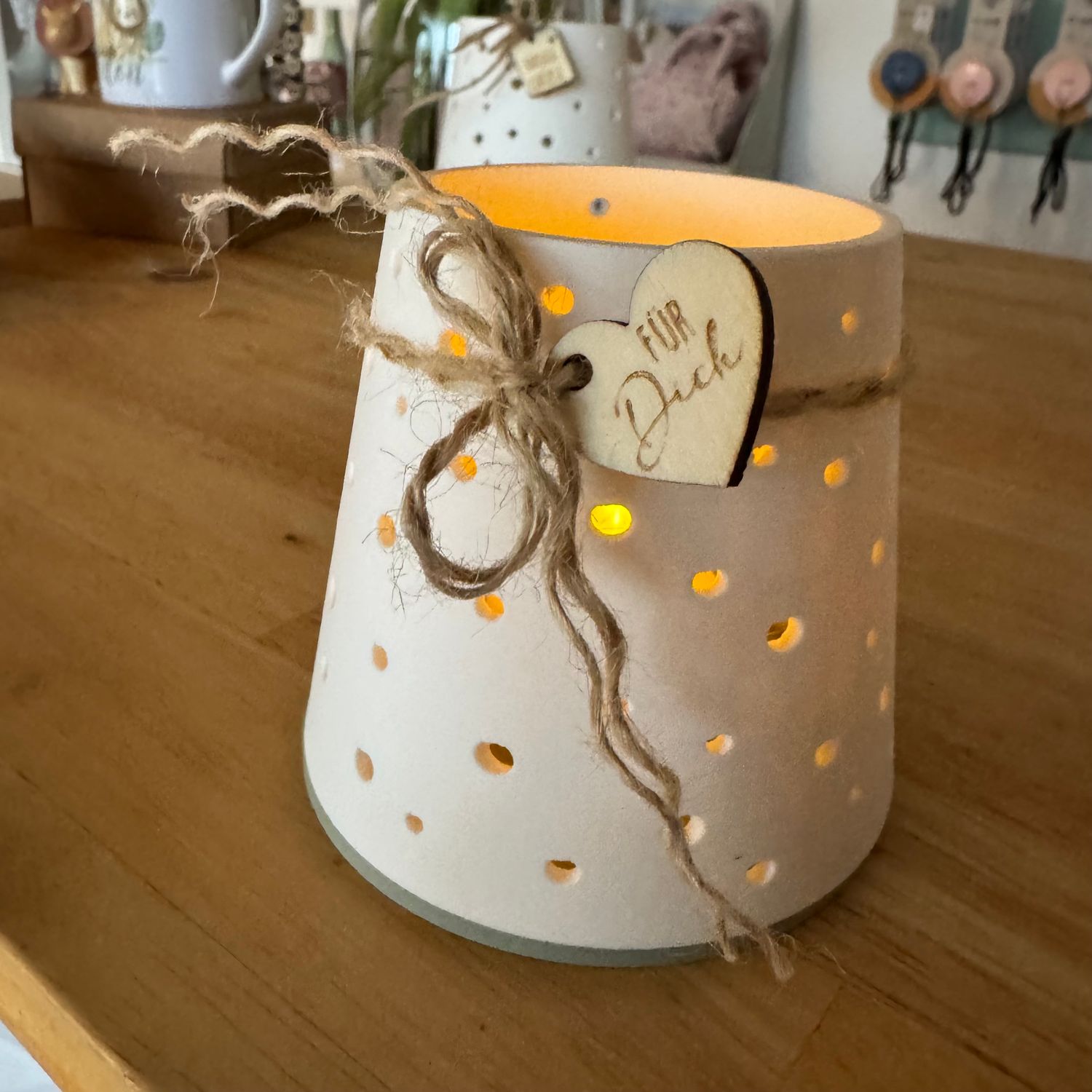 3D Windlicht 9 cm Designt mit LED Teelicht