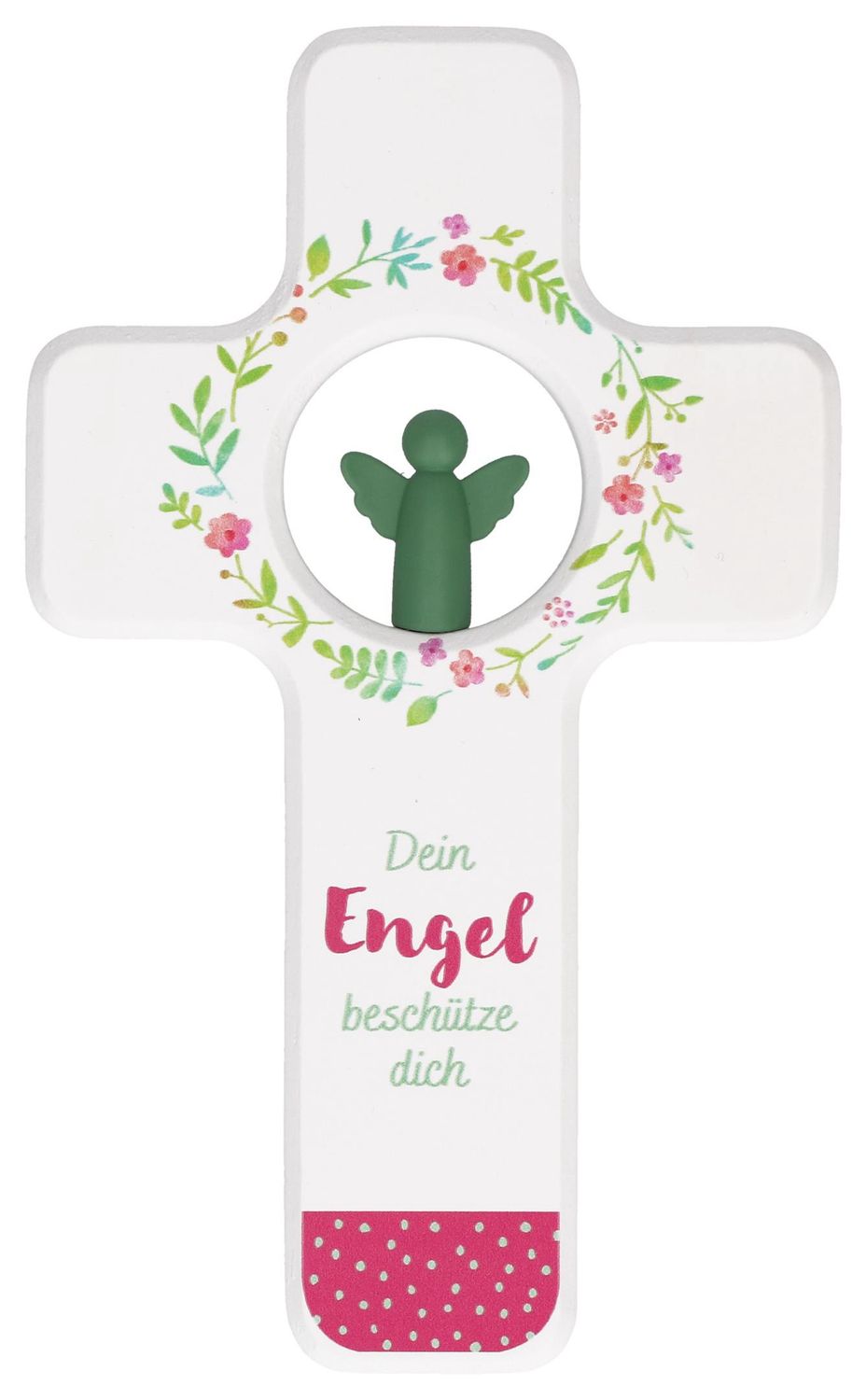 Holzkreuz/Schutzengel Rosa