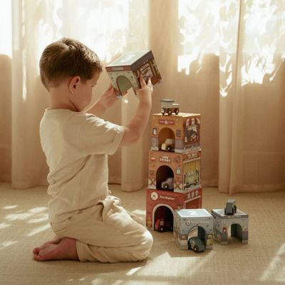 Stapelturm inkl. 6 Wagen FSC | Little Dutch