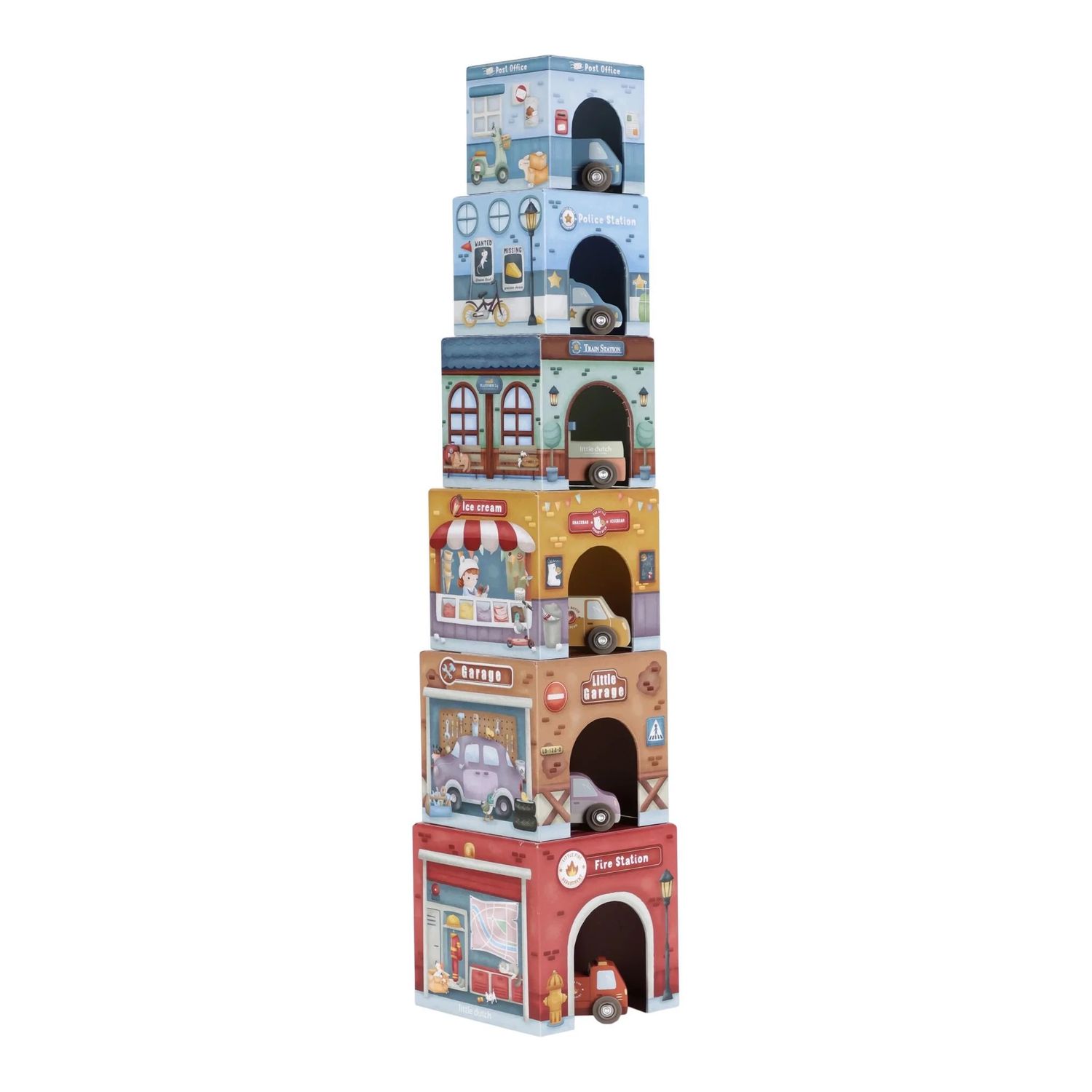 Stapelturm inkl. 6 Wagen FSC | Little Dutch