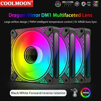 Coolmoon Dragon - Infinite Mirror ARGB Fan - Reversable - Black
