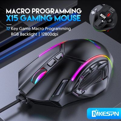 MKESPN X15 - Macro RGB Gaming Mouse