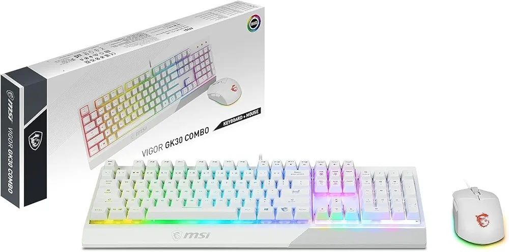 MSI Vigor GK30 - RGB Keyboard &amp; Mouse Combo - White