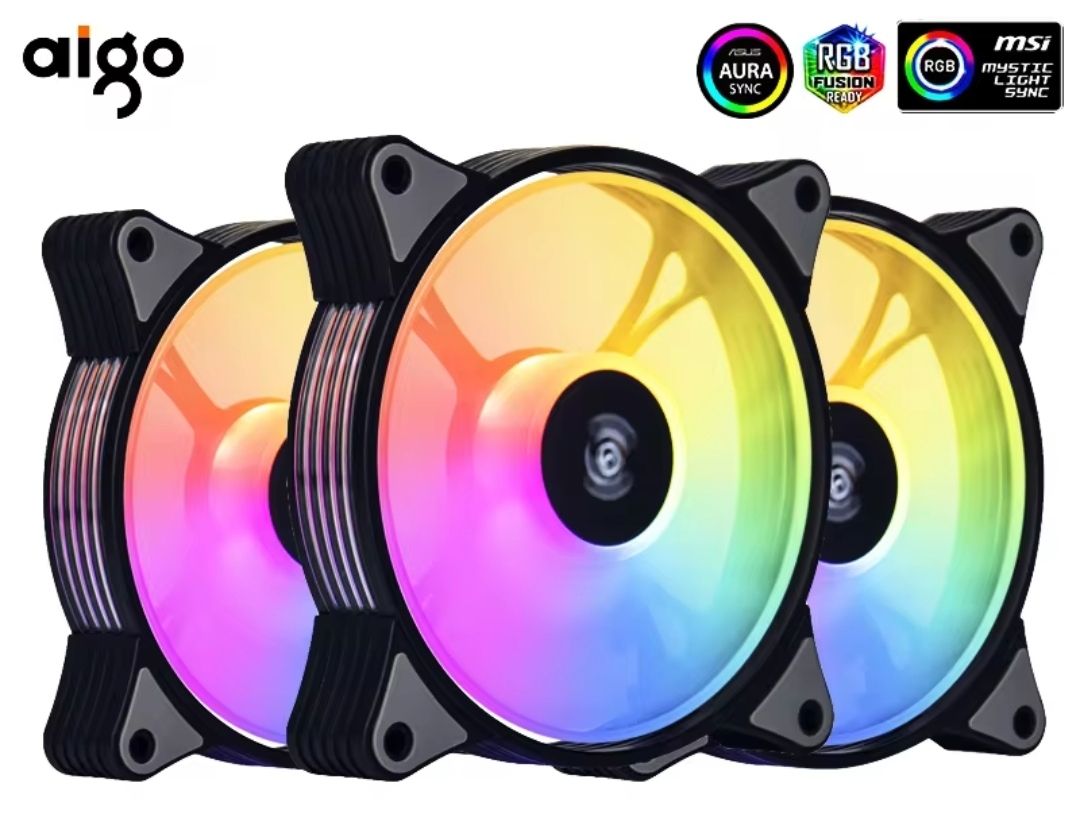 Aigo AR12 - ARGB Fan - 6 Pin PWM - Black