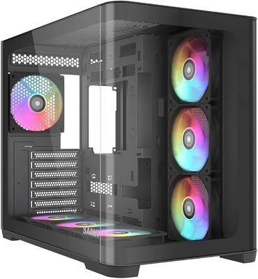 SAMA V60 - Curved Glass + 7 ARGB Fans - Black - 2025 
