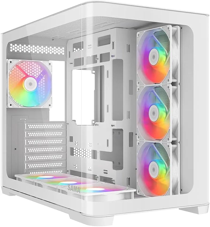 SAMA V60 - Curved Glass + 7 ARGB Fans - Black - 2025 