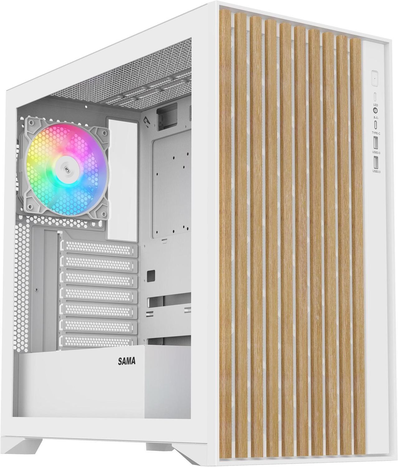 SAMA Nature - Wood + 4 ARGB FANS - White - 2024