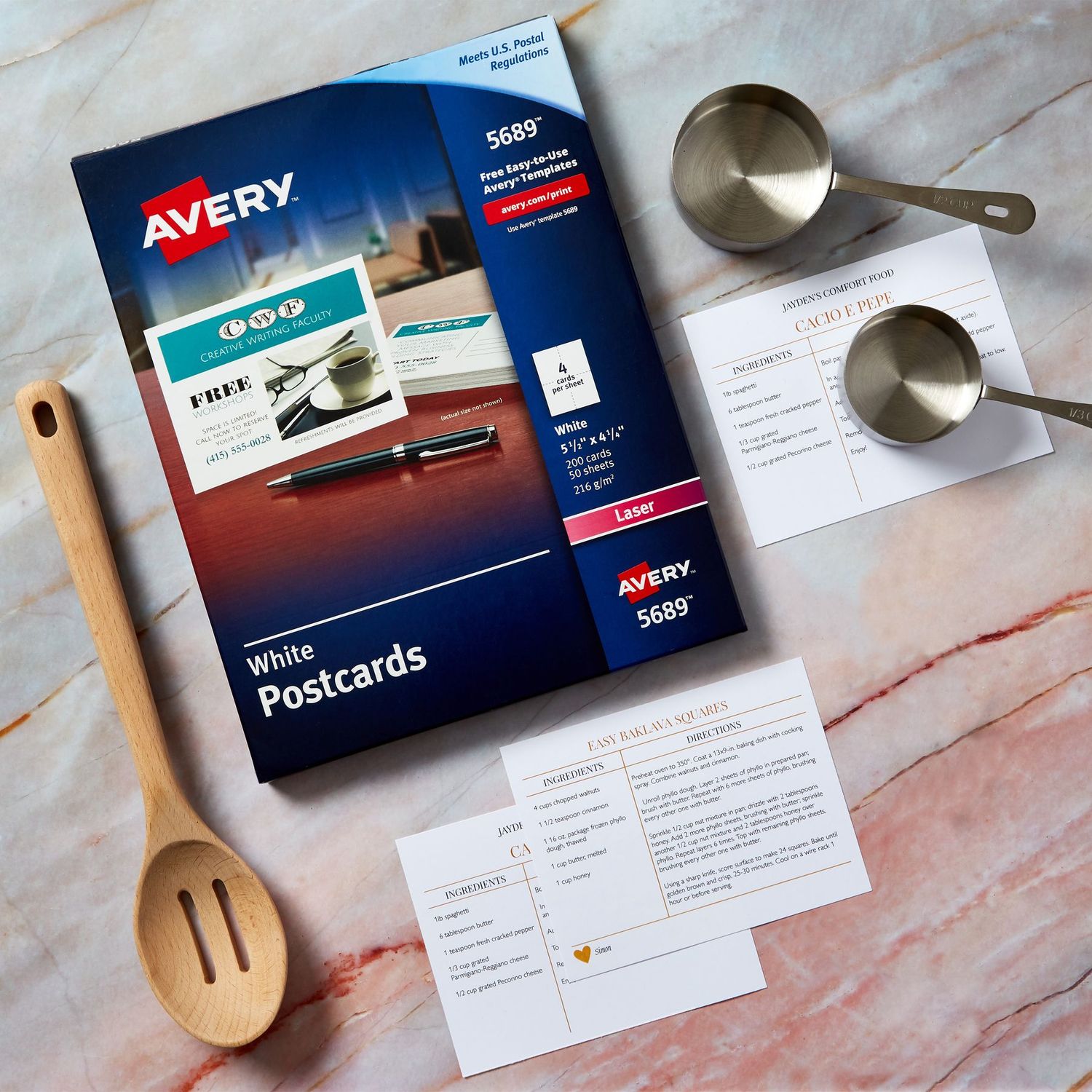 Avery® kit básico "Mi receta", juego de 8 separadores, 5 protectores de tarjetas de recetas con dos bolsillos, 10 protectores de hojas (19915)