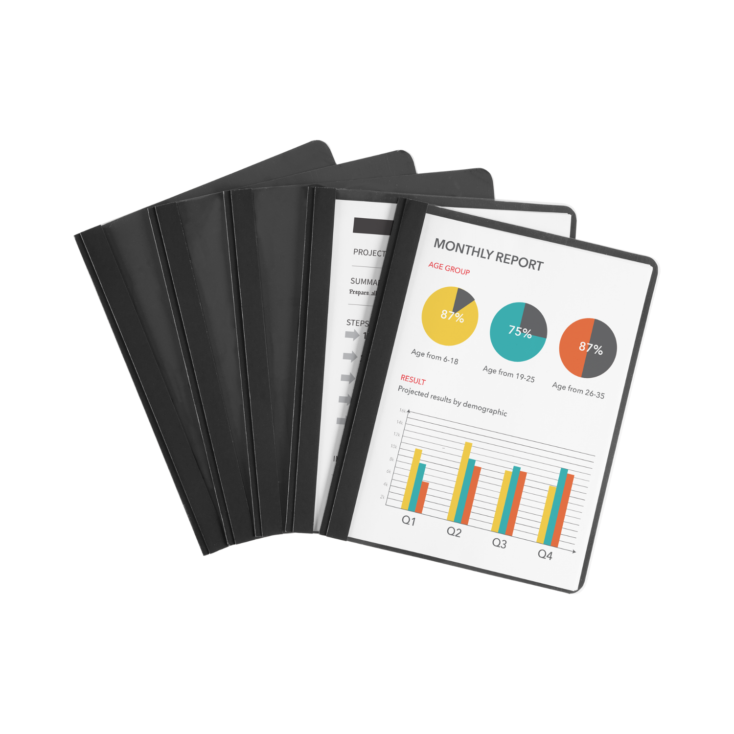 Avery® Cubiertas transparentes para informes, 25 cubiertas, negro (47960)