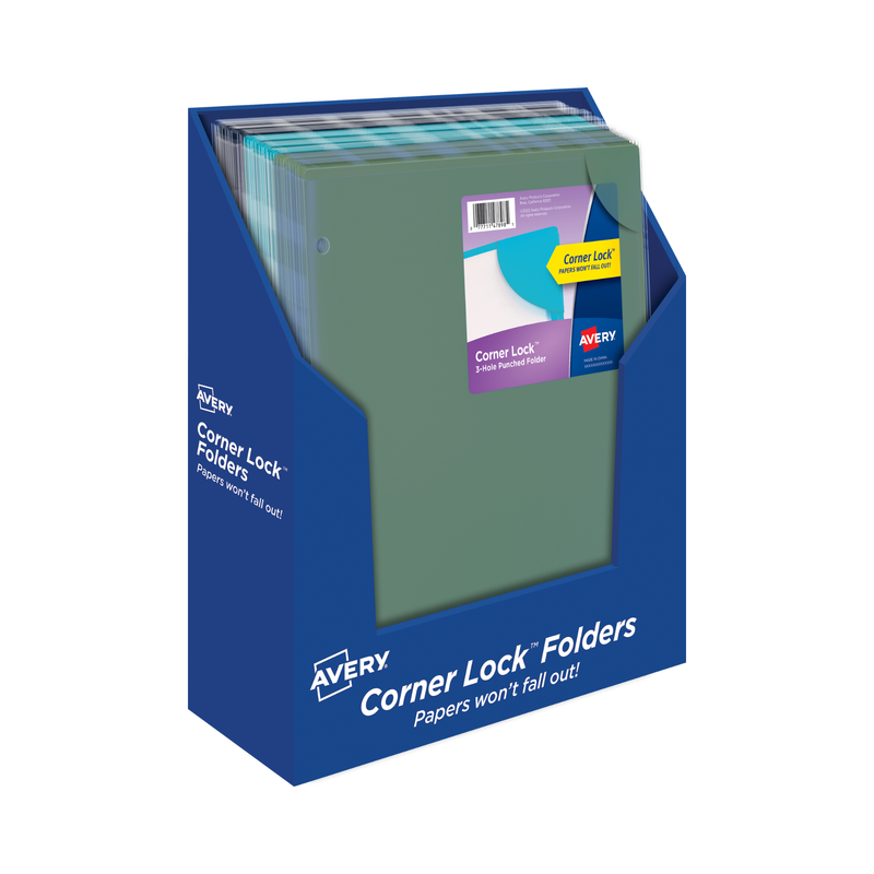 Avery® Sobres plásticos para documentos con esquina aseguradora, para carpetas de 3 anillos, colores surtidos (salvia, aguamarina, azul marino), 1 funda de plástico (47898) Avery® Sobres plásticos para documentos con esquina aseguradora, para carpetas de 3 anillos, colores surtidos (salvia, aguamarina, azul marino), 1 funda de plástico (47898)