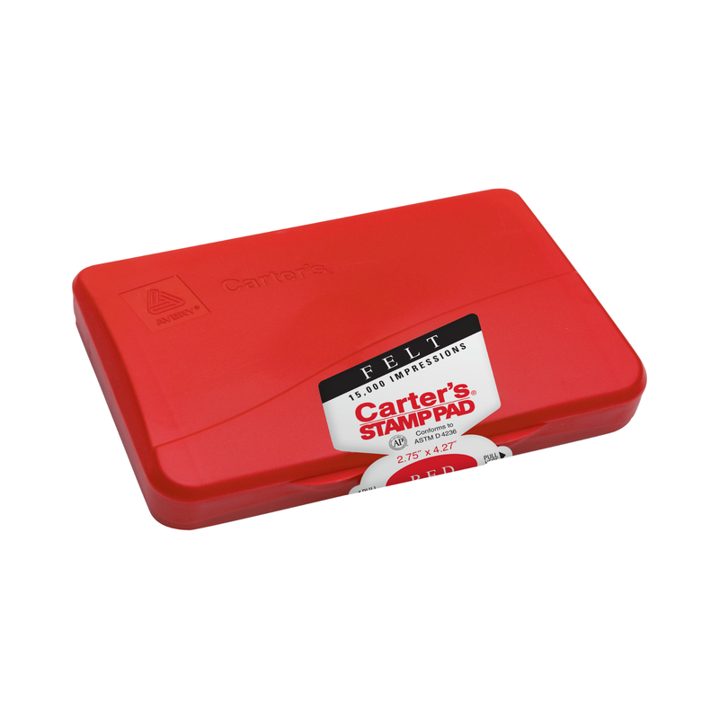 Avery® Almohadilla roja Carter's® para sellos en paño de fieltro, 10.8 x 7 cms (21071)