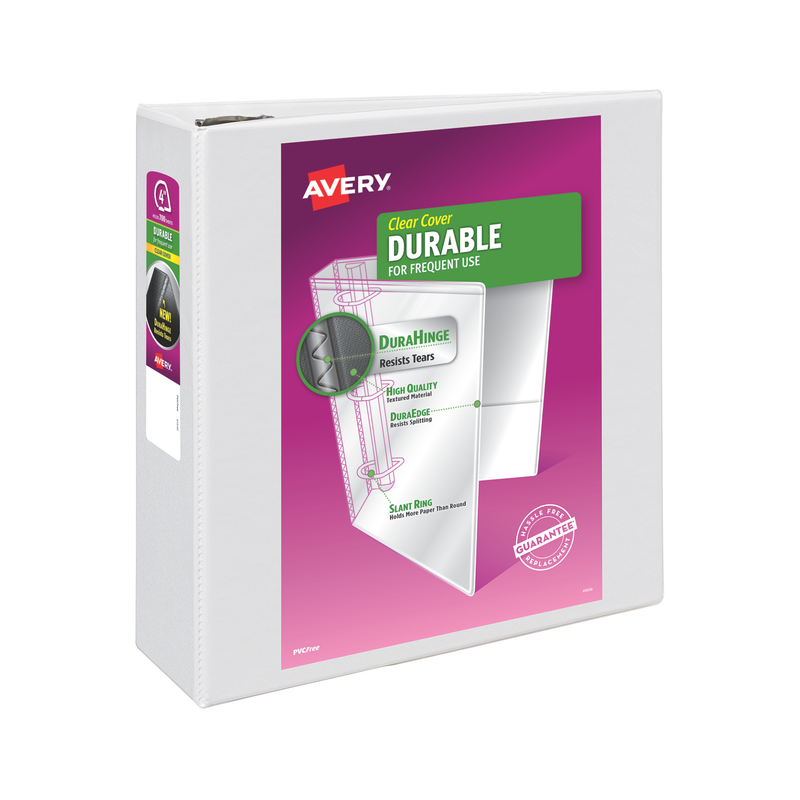 Folder para personalizar  Durable, blanco, anillos EZD de 4", capacidad para 780 hojas, DuraHinge, blanco (09801)
