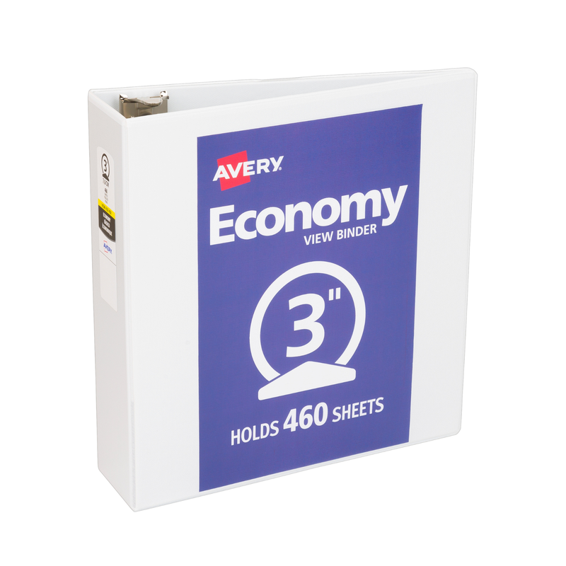 Carpeta para personalizar  Económica, Anillos Redondos de 3", Capacidad para 460 Hojas, Color Blanco (05800)