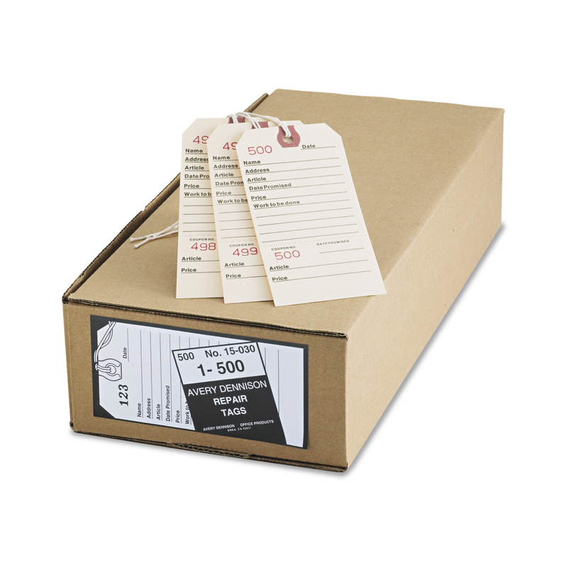 Avery® Etiquetas colgantes para seguimiento de arreglos, color manila, 6.7 x 13.3 cms, 500 etiquetas (15030)