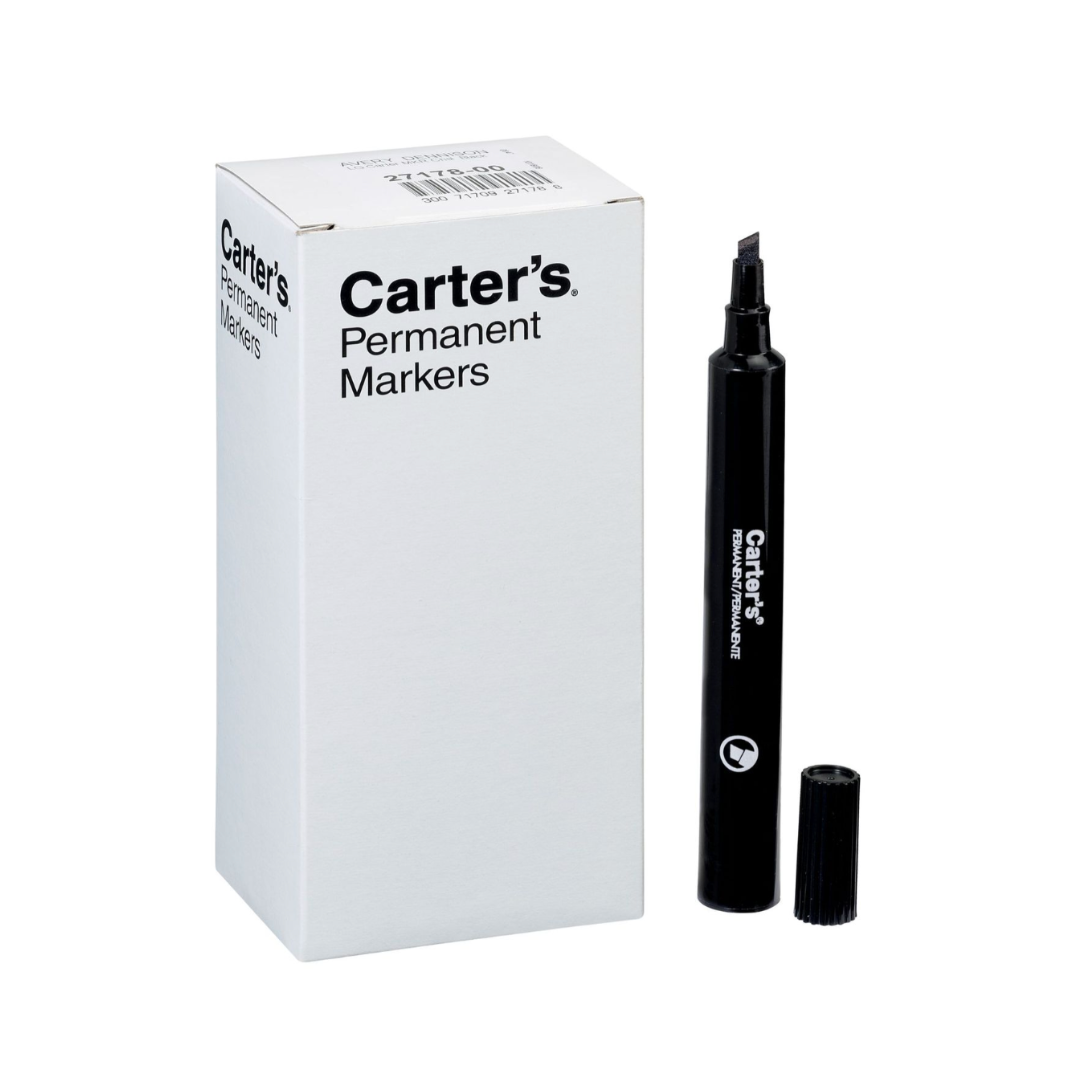 Avery® Marcador permanente Carter's, tamaño grande estilo escritorio, punta de bisel, 1 marcador negro (27178)