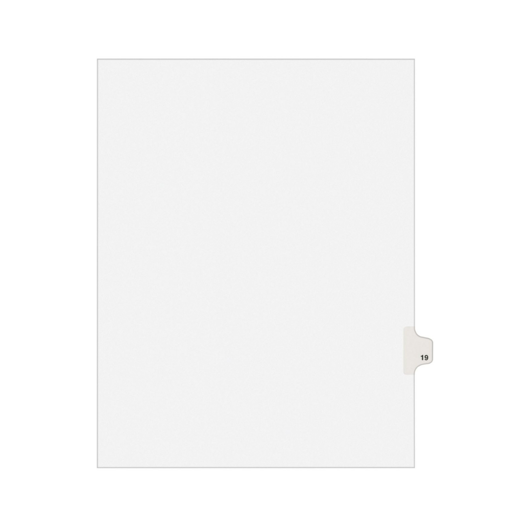 Avery® Separadores legales individuales, Estilo Avery, tamaño carta, No. 19 (1019)