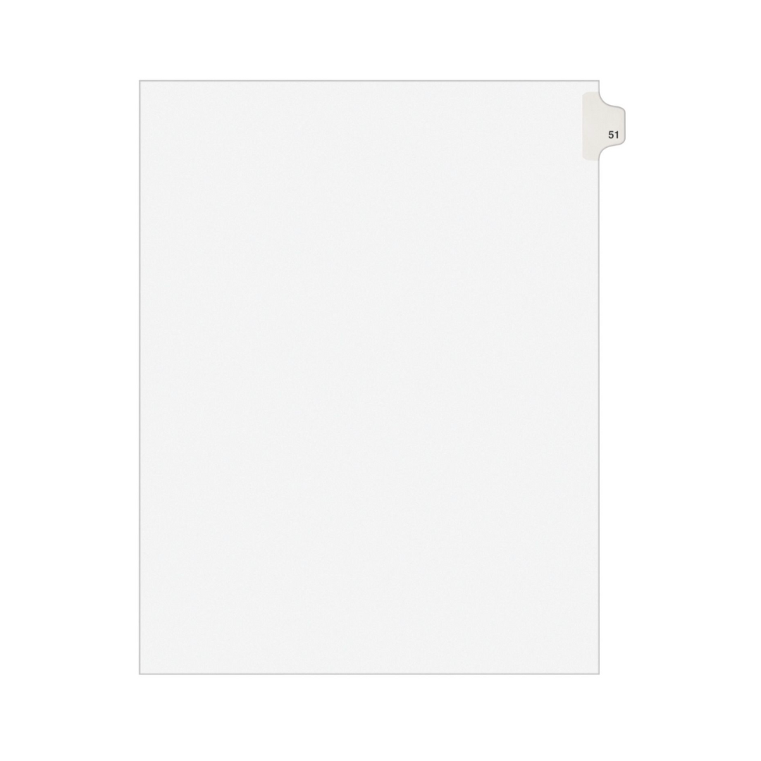 Avery® Separadores legales individuales, tamaño carta, pestaña lateral No. 51 (01051)