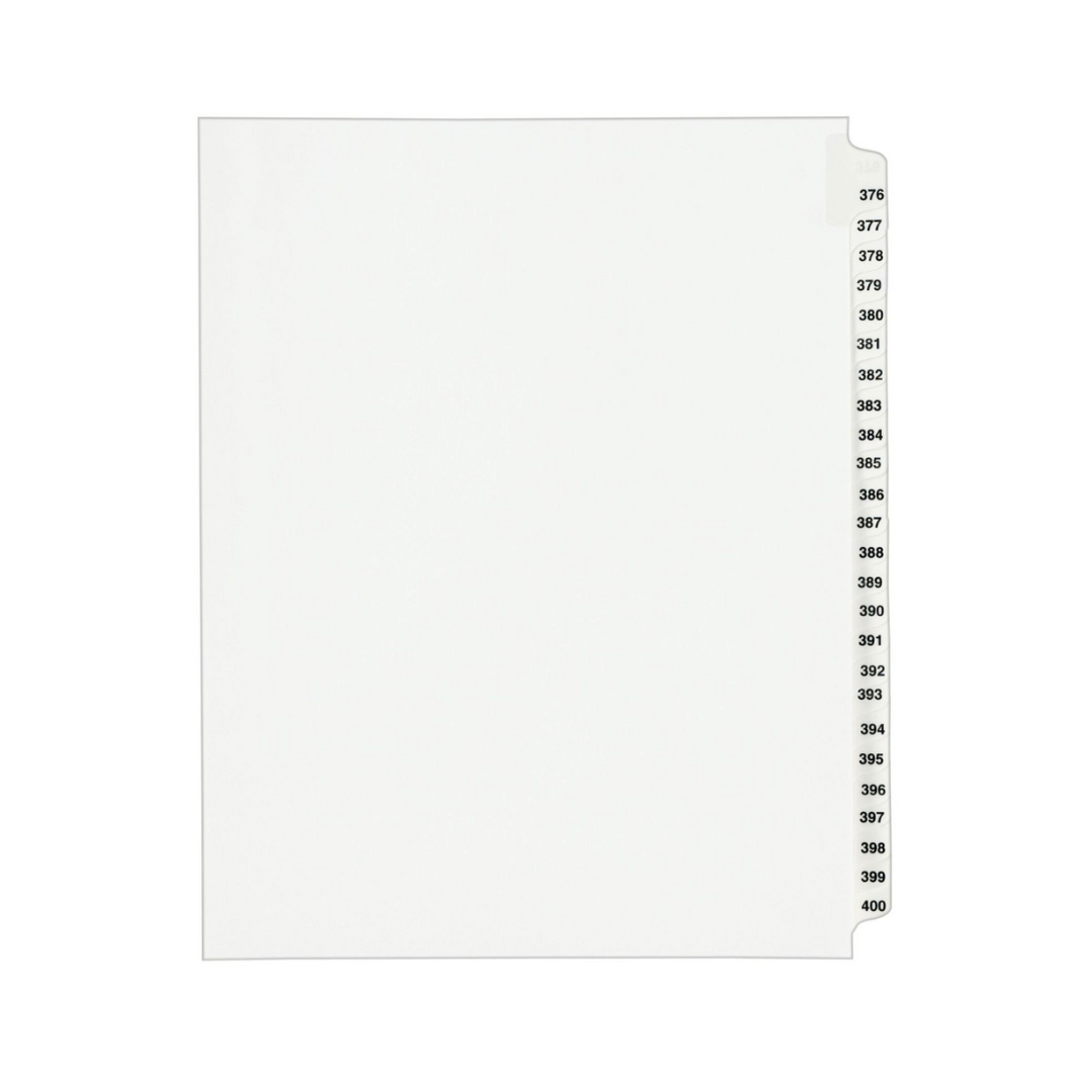 Avery® Separadores legales individuales, tamaño carta, set de 376 a 400 (01345)