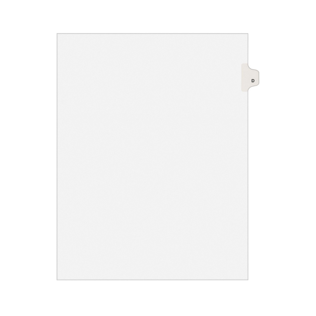 Avery® Separadores legales individuales Estilo Avery, tamaño carta, D (1404)