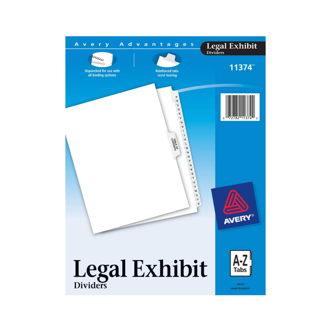Avery® Separadores premium, tamaño carta, Organiza de la A-Z, set incluye tabla de contenido (11374)