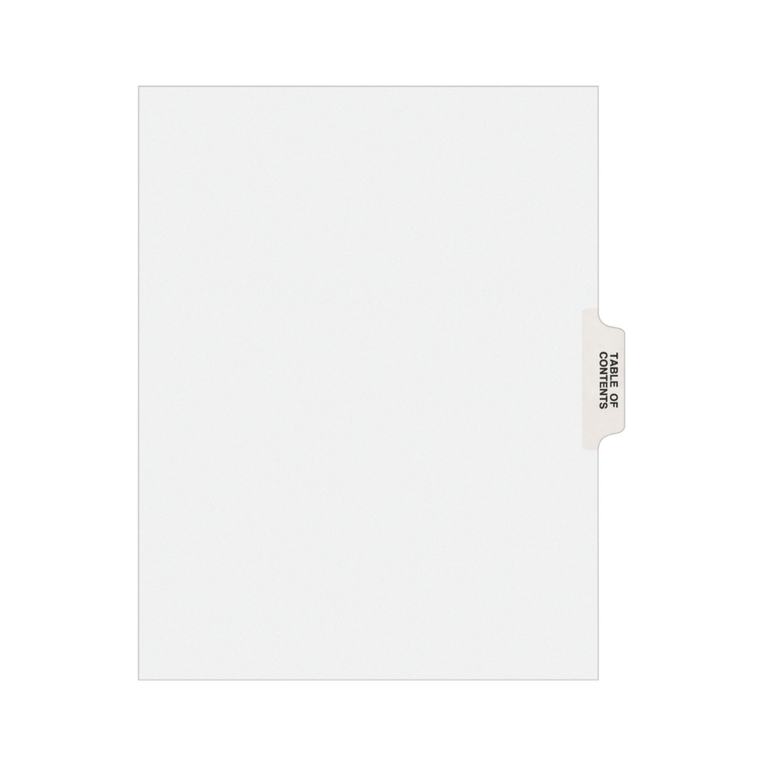 Avery® Separadores legales individuales Estilo Avery, tamaño carta, tabla de contenido (11910)