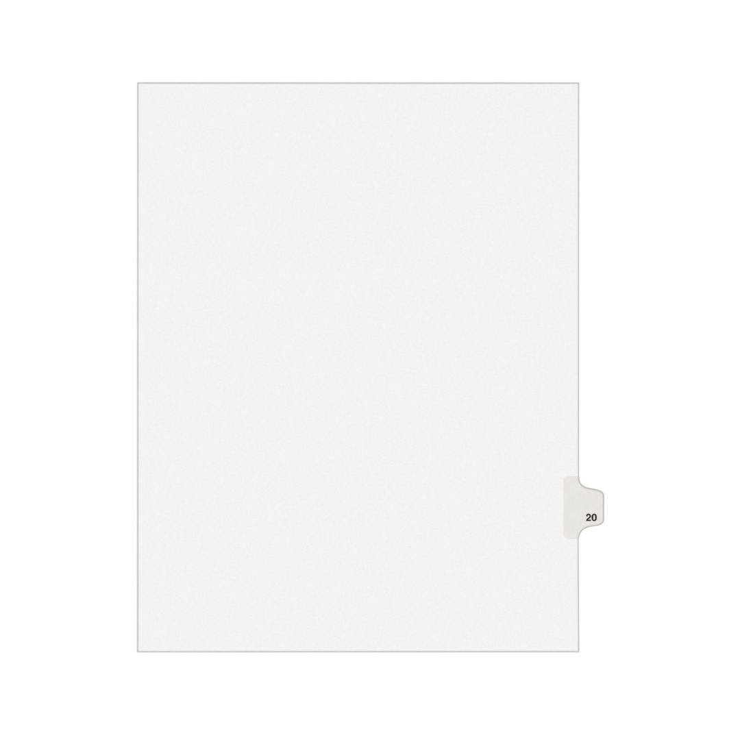 Avery® Separadores Legales Individuales, estilo Avery, Tamaño Carta, #20 (1020)