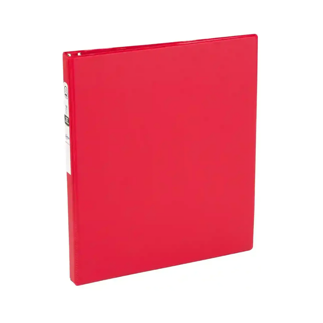 Folder económico rojo, anillos redondos de 0.5", capacidad para 100 hojas, (03210)