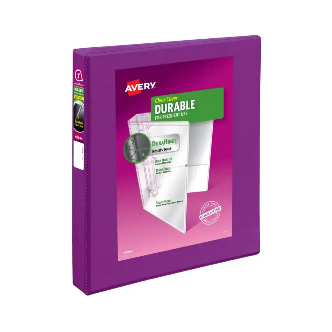 Folder Durable para personalizar, morado, anillos inclinados de 1", capacidad para 220 hojas(17295)